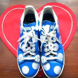 Adidas x Pharrell Williams Blue big Polka Dot sneakers size 11 Rare!